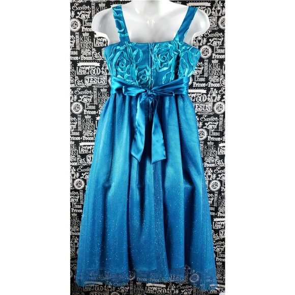 Rare Editions Blue Dress Size 16 - Picture 8 of 14